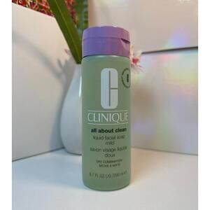 Clinique All About Clean Liquid Facial Soap Mild 6.7 oz For Dry Combination